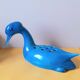 Flower holder G. Cassin zoomorphic 1960 blue ceramic