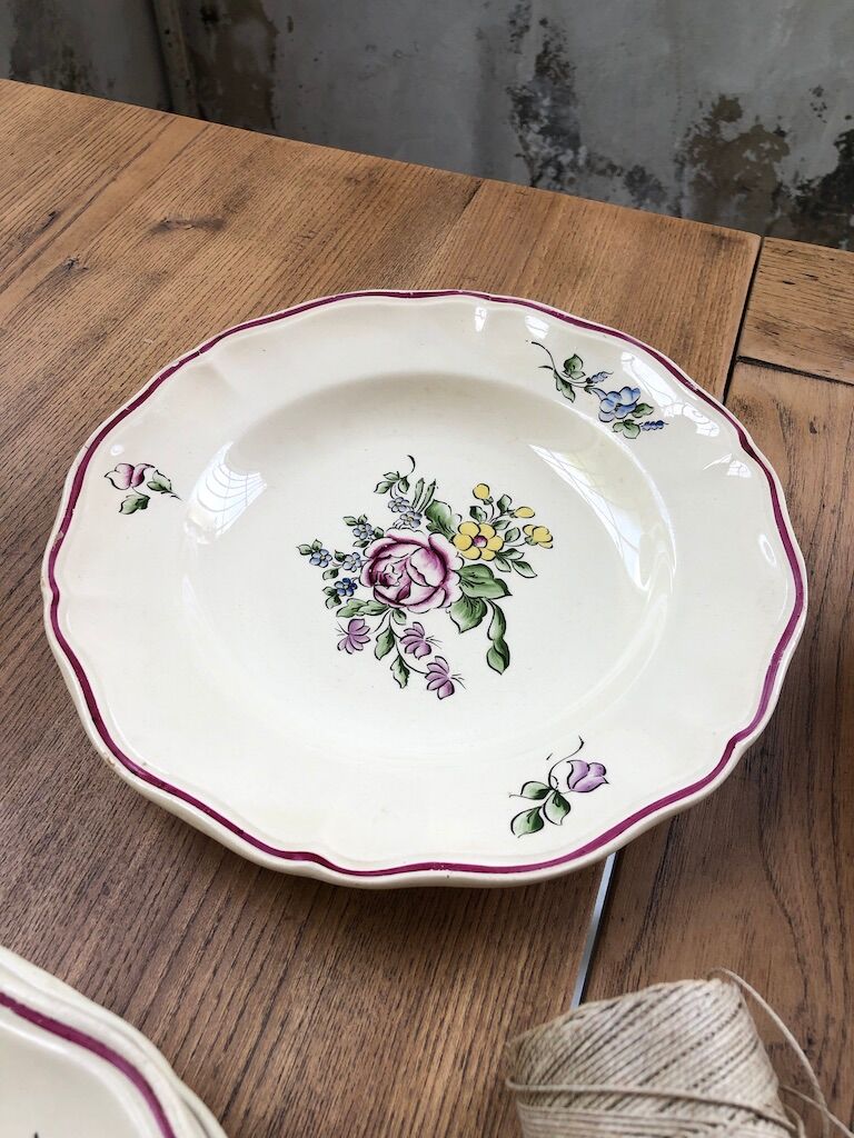 10 flower plates Sarreguemines Lyon