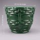 Cache-pot, Art Deco planter by Saint-Clément signed by Blanche Letalle in malachite green glazed ceramic.