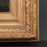 19th century Italian painting, lake scene