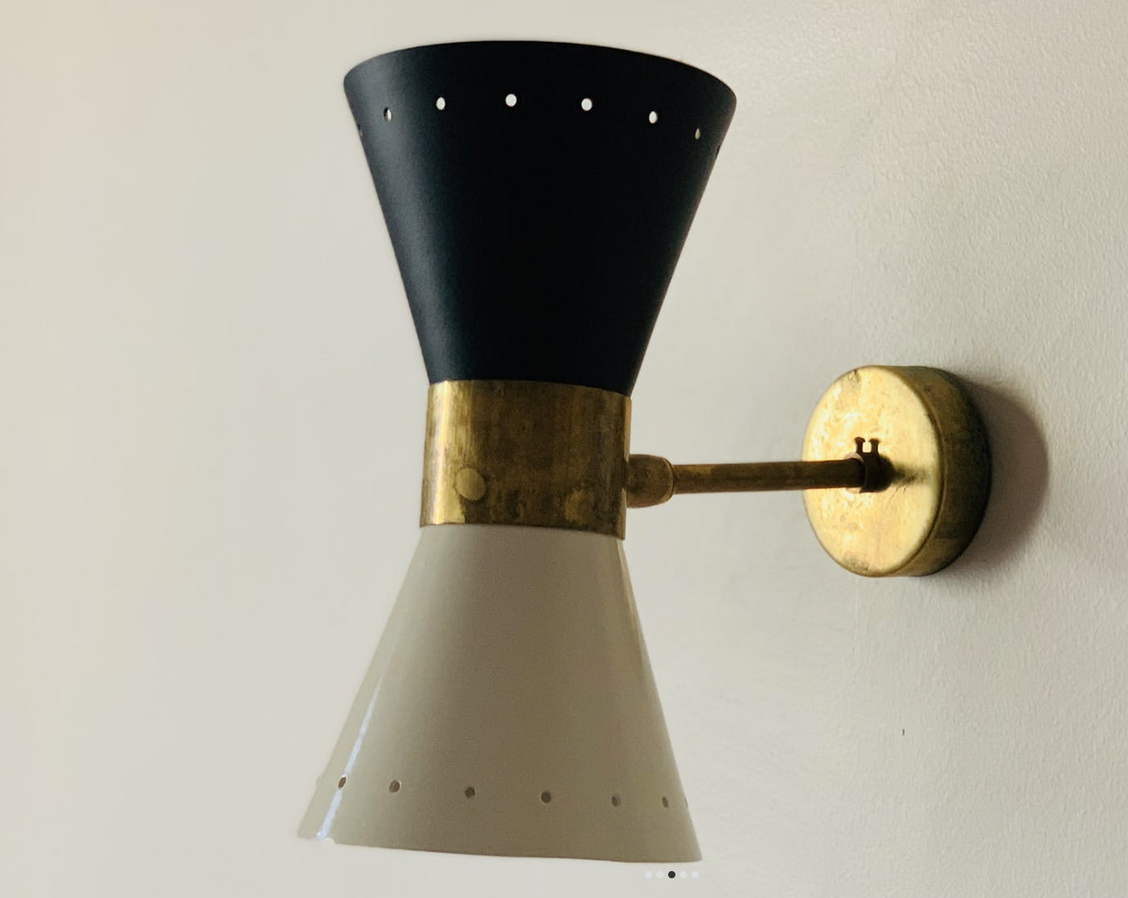 Pair wall lamps diabolo white & black