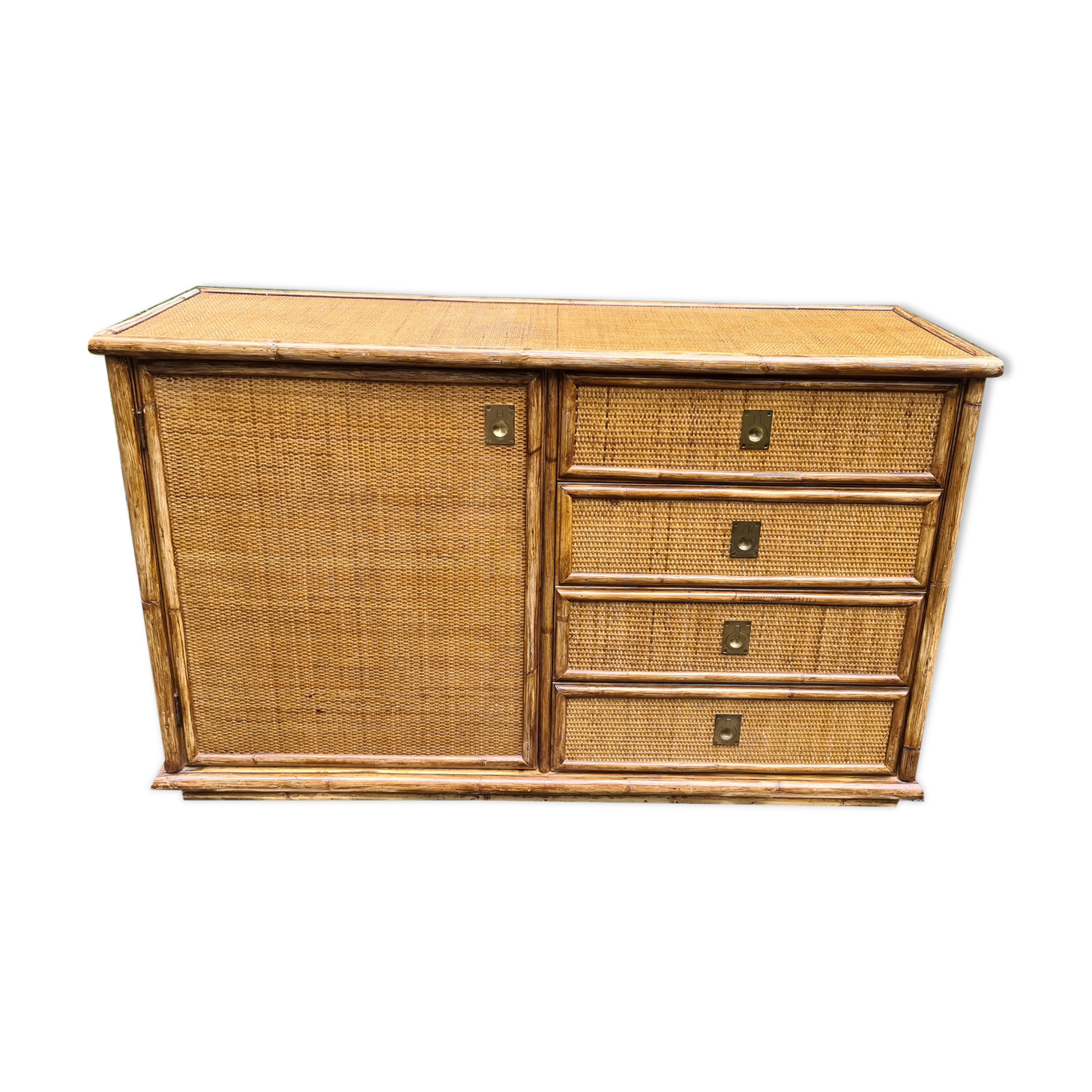 Bamboo rattan buffet Dal Vera 1960-70