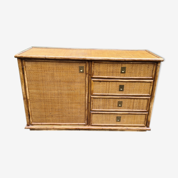 Bamboo rattan buffet Dal Vera 1960-70