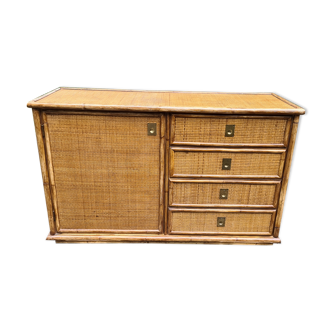 Bamboo rattan buffet Dal Vera 1960-70