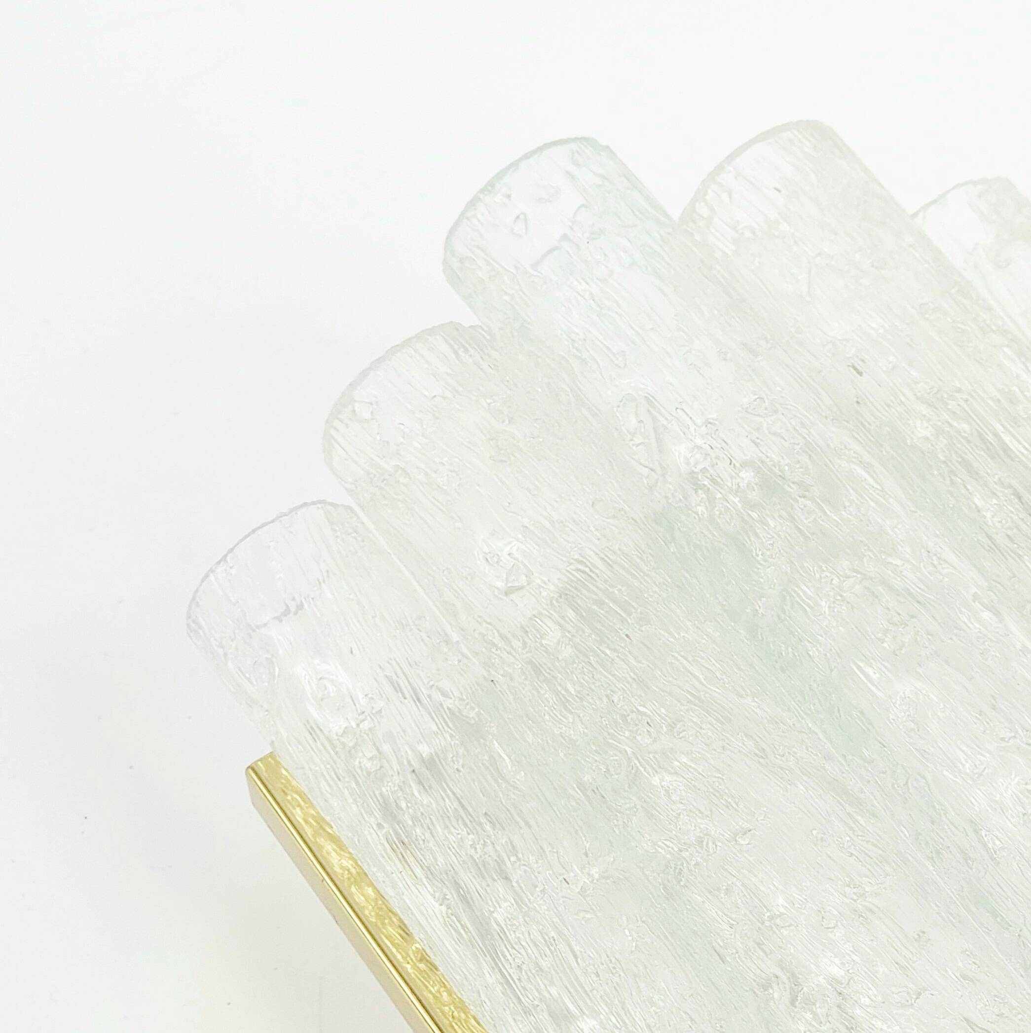 Mid Century Modern Ice Glass Wall Light From Doria, Germany, 1960s