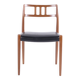 Dining chair – Niels Otto Møller – Model 79 – Teak & black leather – JL Møllers Møbelfabrik – 1960s