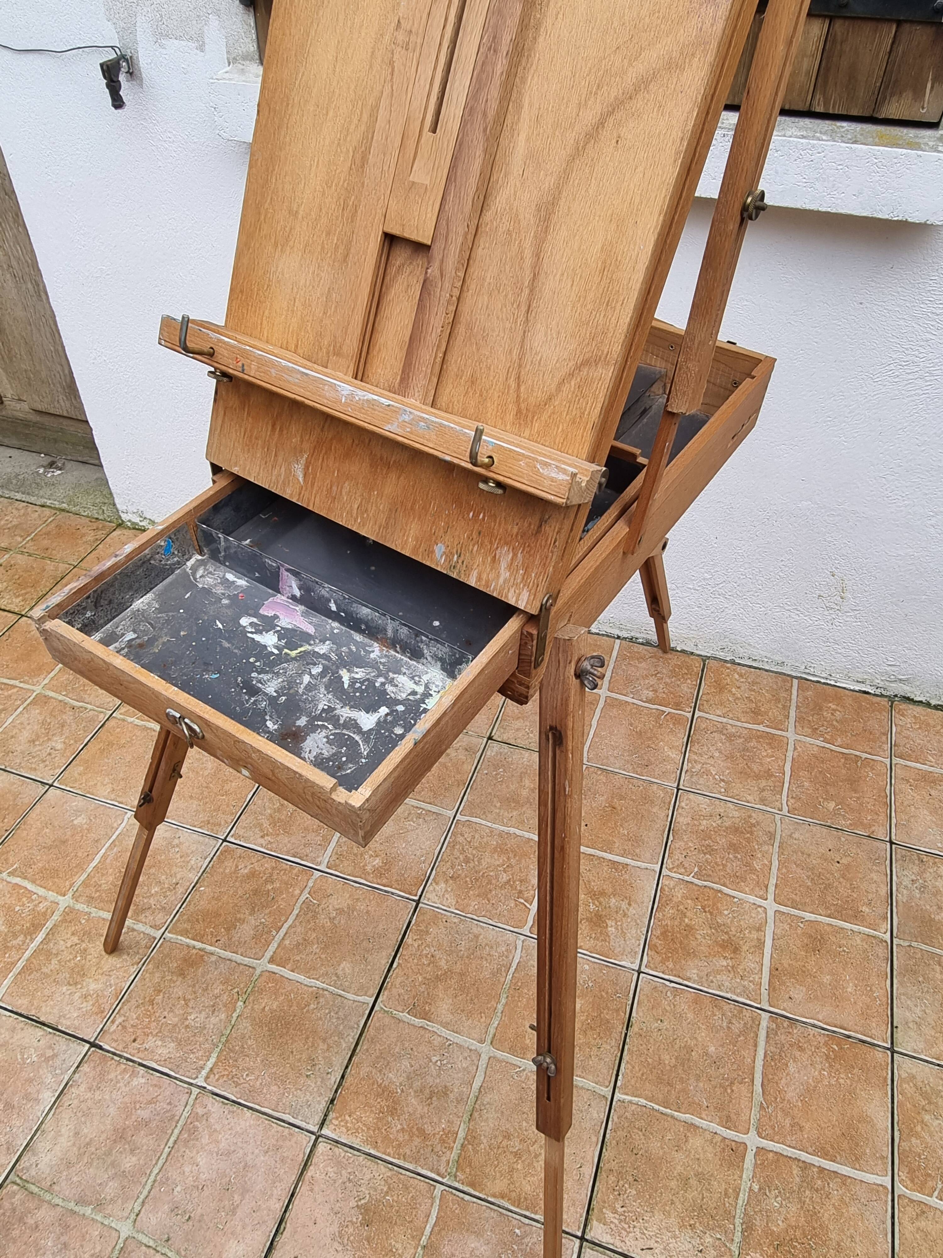 Vintage French folding field easel