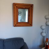 Miroir mural en rotin, osier et bois