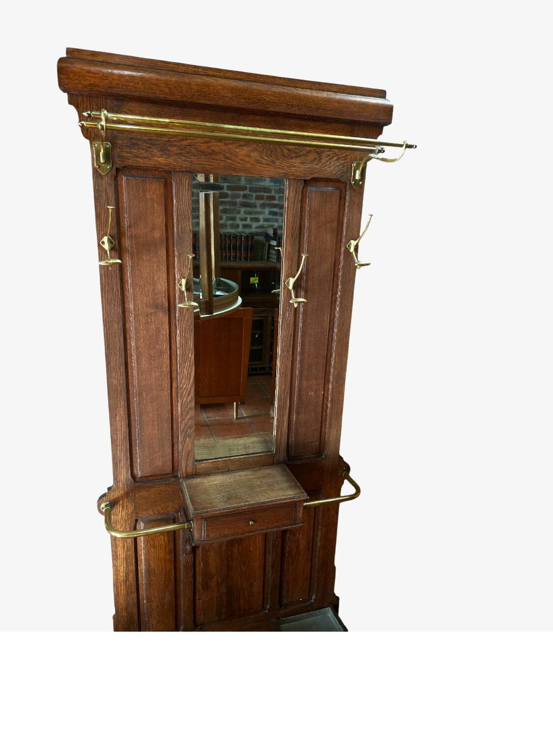 Vestiaire porte manteau ancien en chêne massif