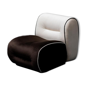 Fauteuil velours 1970