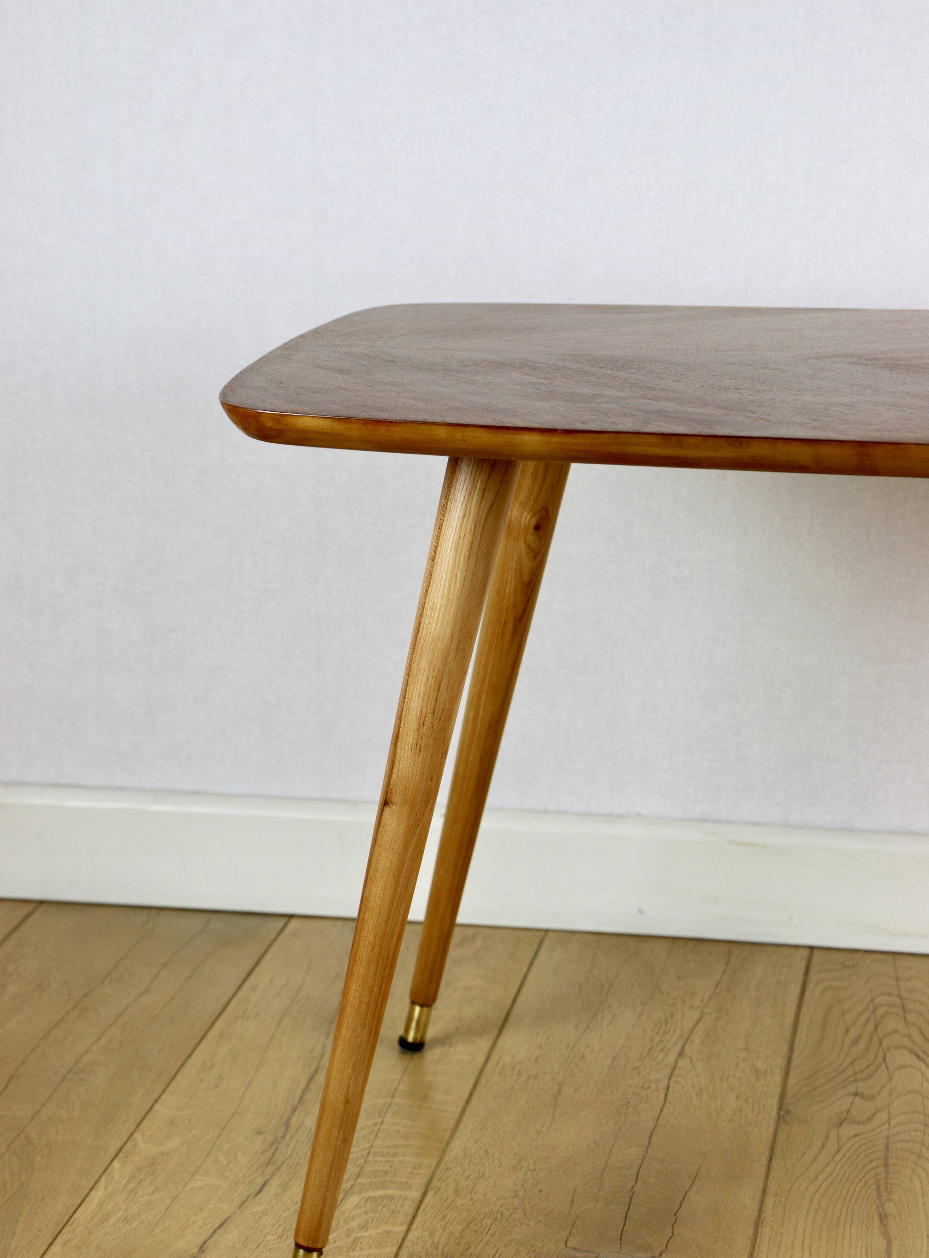 Scandinavian Swedish coffee table console 1970s - walnut