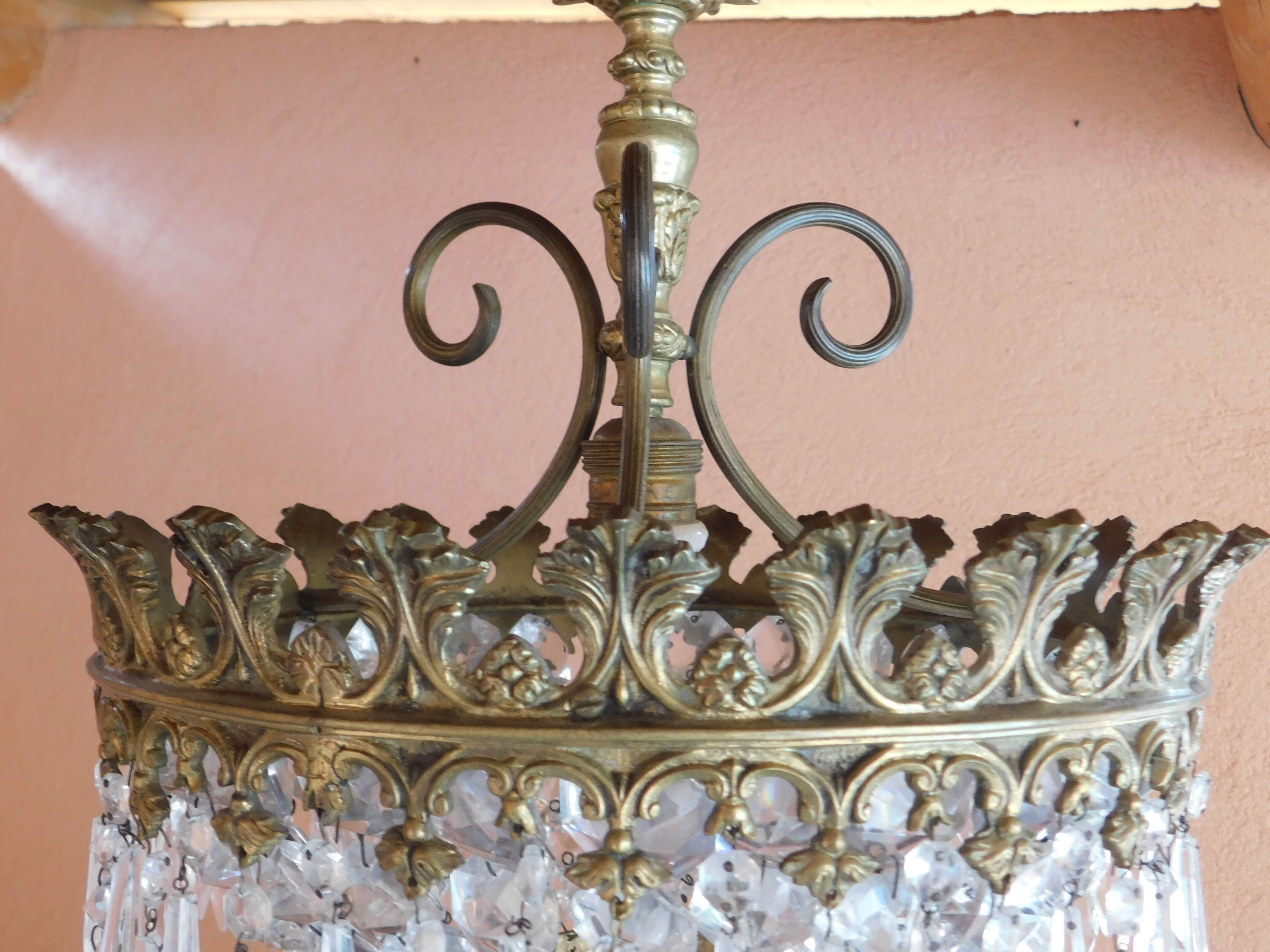 Plafonnier lustre pampilles ø 34 cm