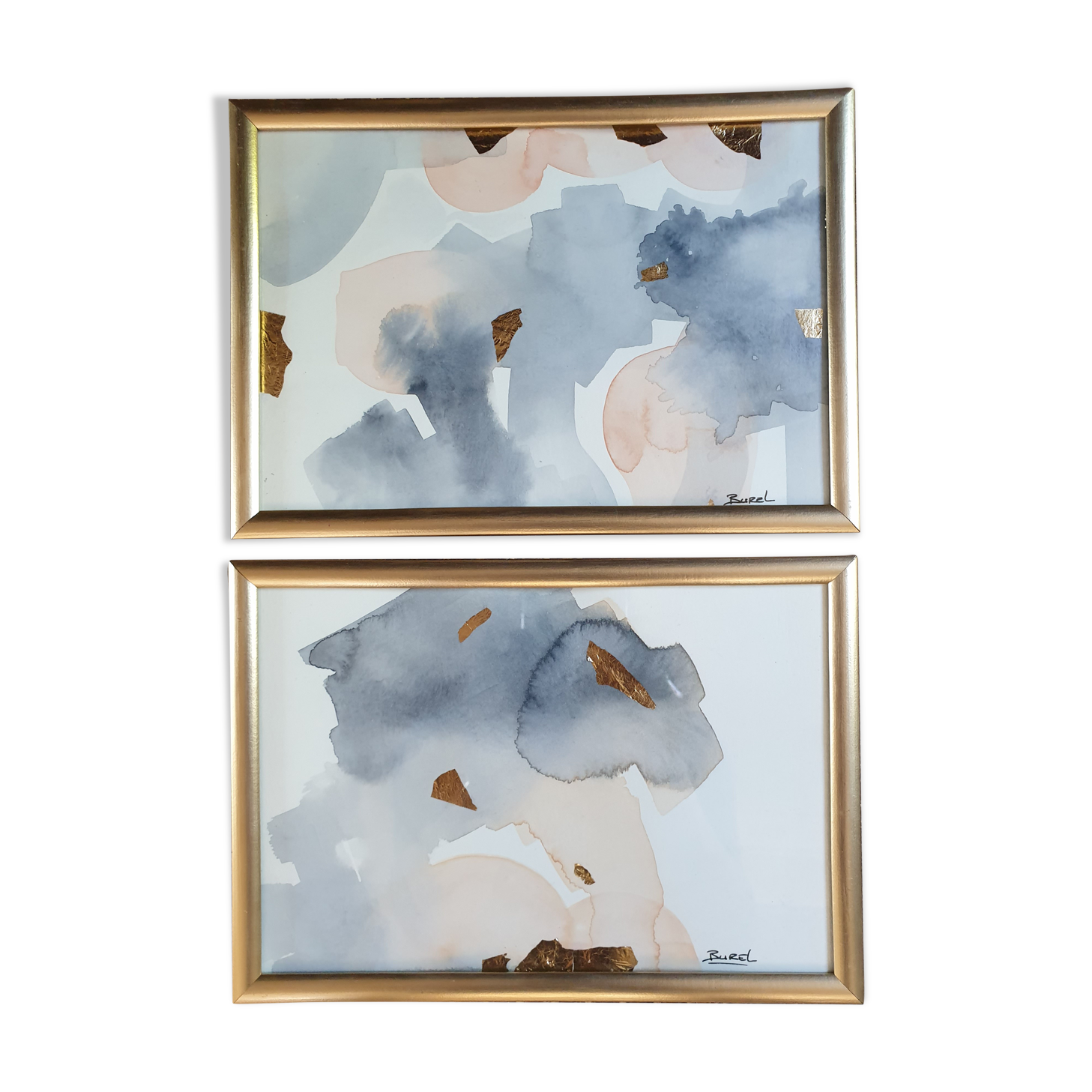 Peintures aquarelles construction abstraite