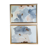 Watercolor paintings abstract construction