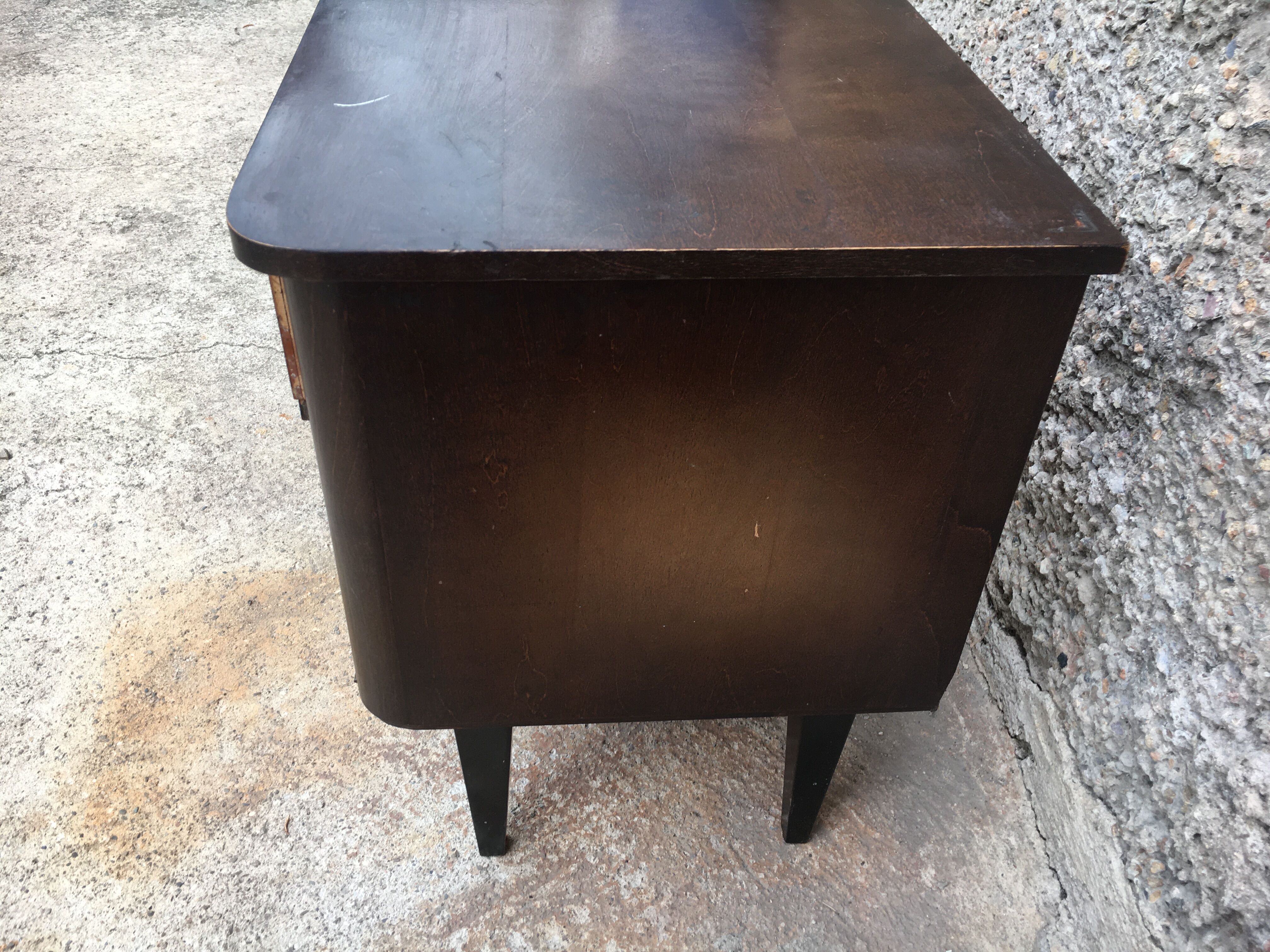 Paire de table de nuit chevet bout de canapé vintage ancien 1950 1960 rétro old french furniture