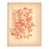 Gravure Art nouveau 1896 - Aubépine par G. Fraipont. Planche floral ancien