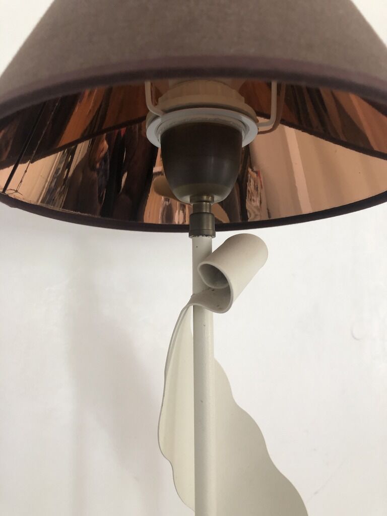 Large white wrought iron lamp