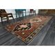 Vintage Turkish Oushak handmade wool cotton brown runner rug 137X338