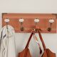 Wall coat rack 40 cm – 4 ceramic hooks | Vintage style