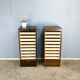 Roller shutter cabinet, dark oak, 1950s