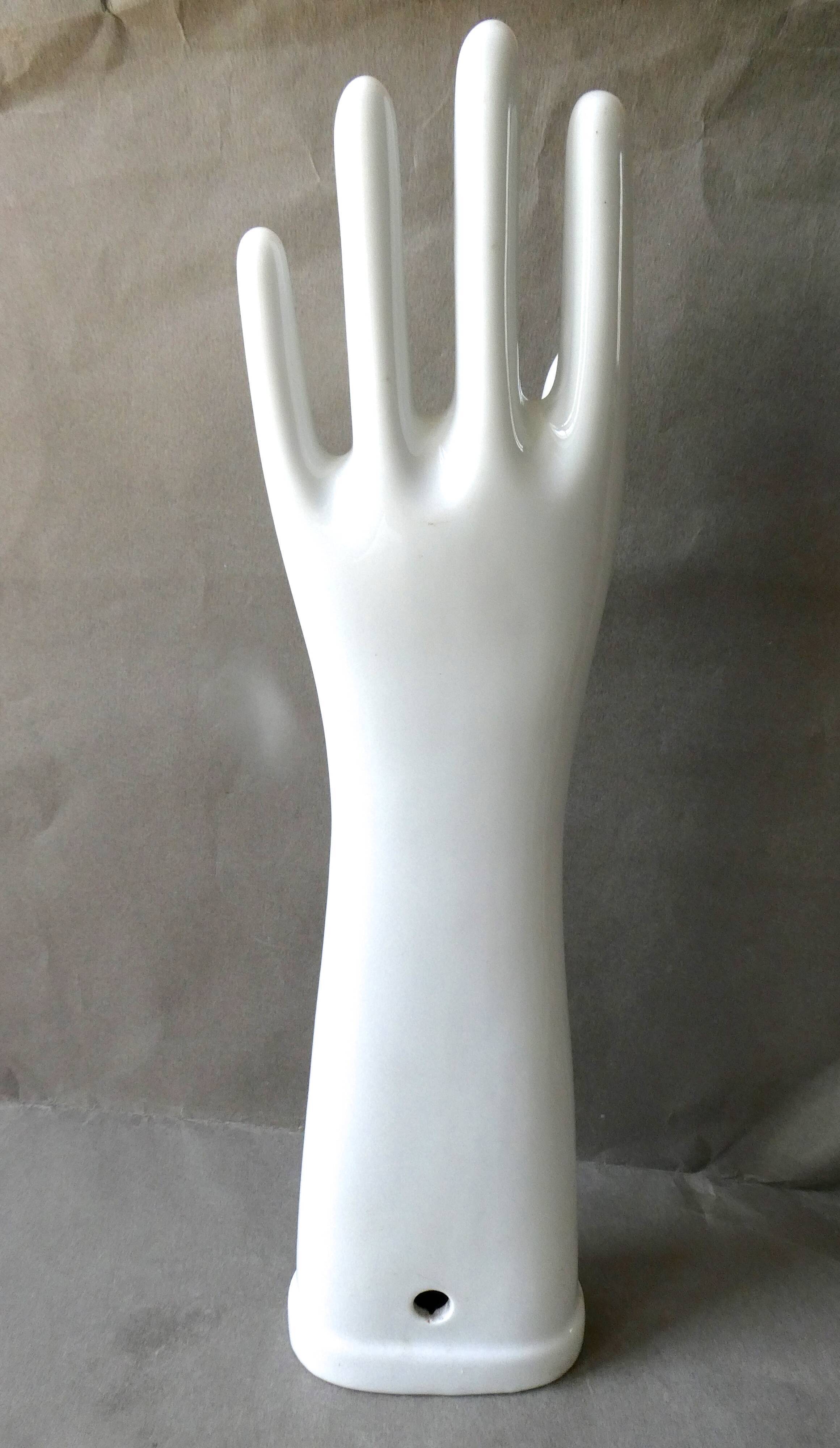 Hand glove white ceramic mold