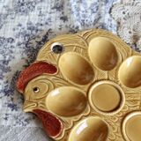 Vintage earthenware egg holder - Hen shape