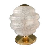 Vintage table lamp from Verrerie de Clichy, speckled glass and brass, years.