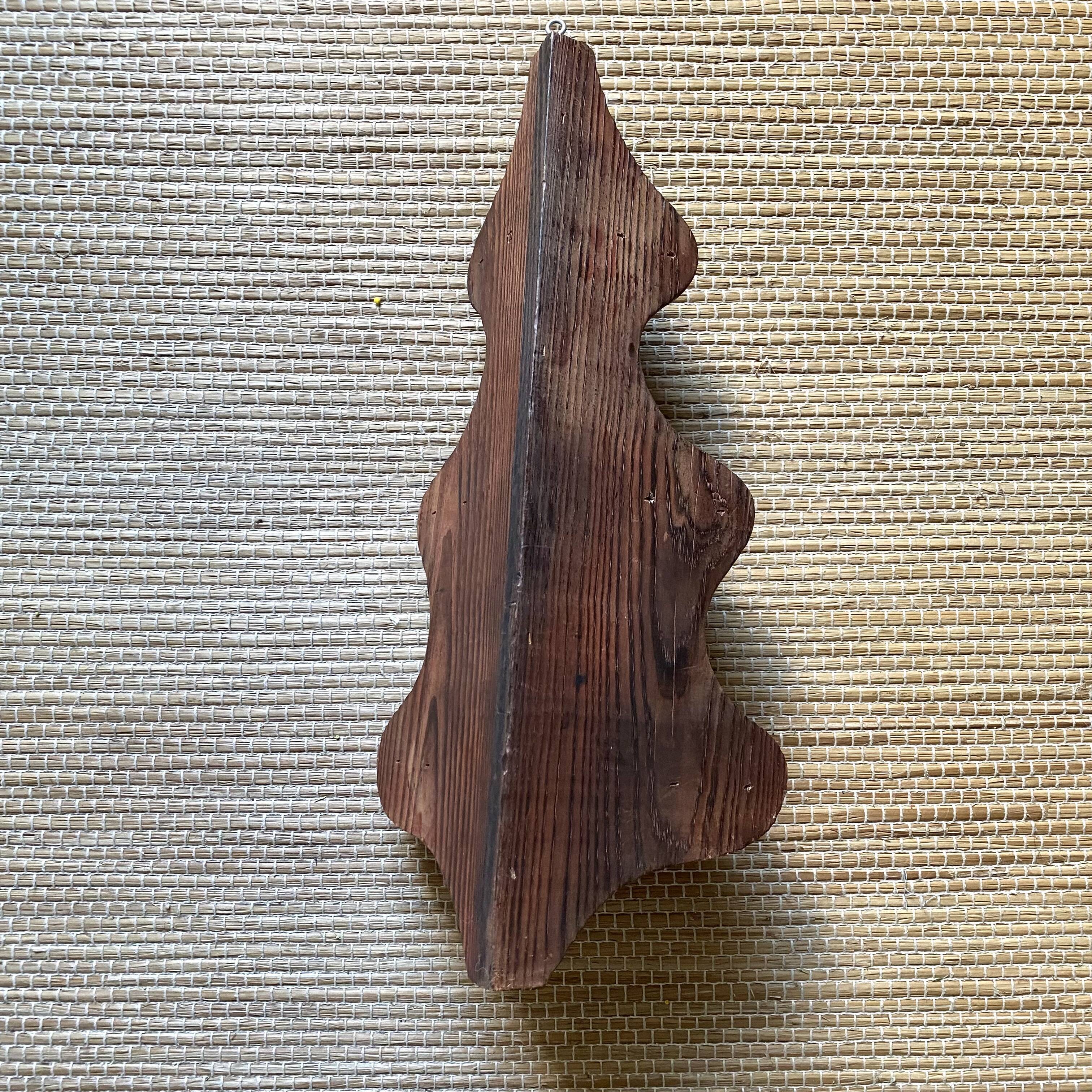 Wooden wall corner shelf