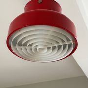 Red bumling pendant light - 70s suede