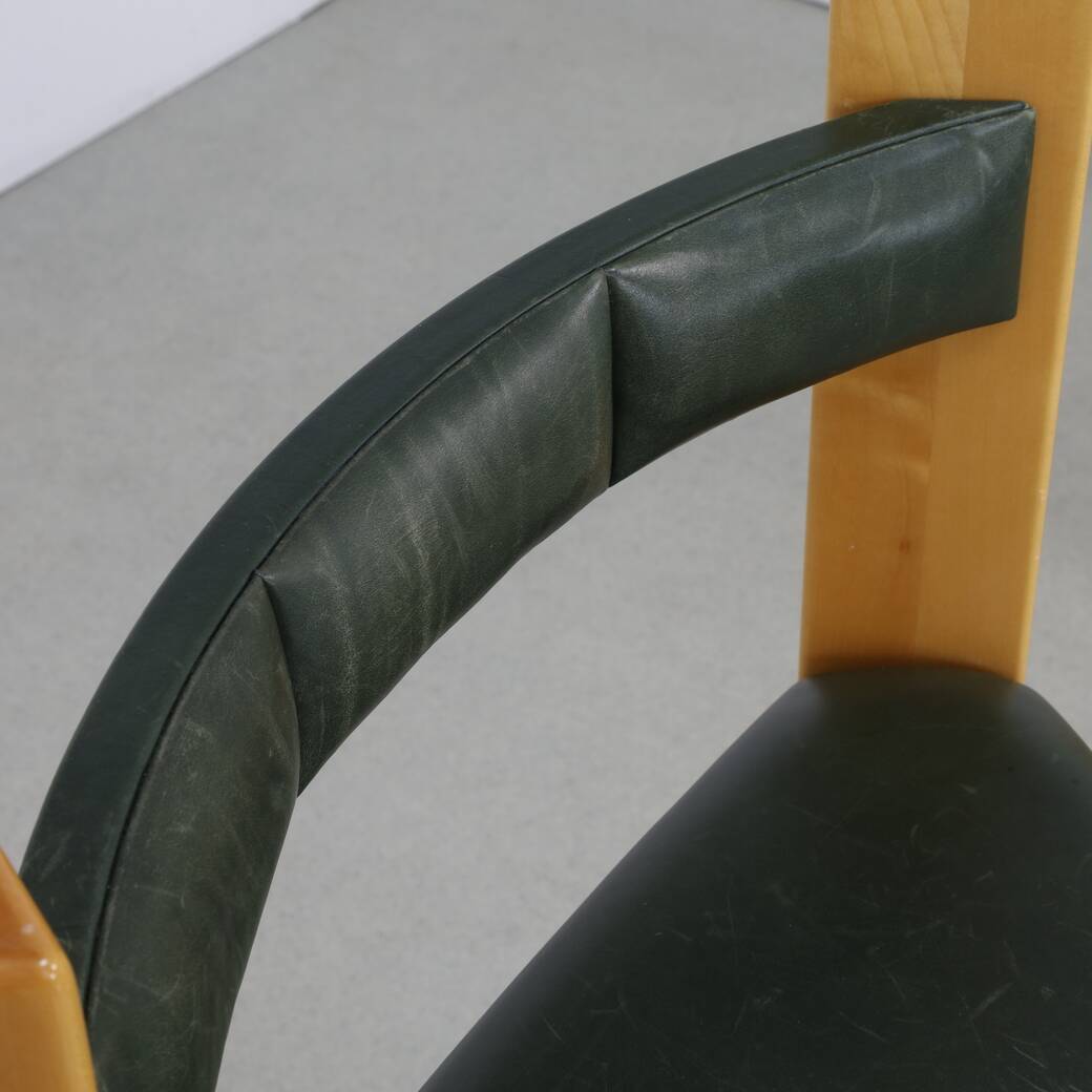 3x Postmodern Barstools in Leather, 1990s