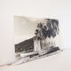 Old photograph on wood panel