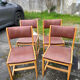 Lot de 4 chaises bois et cuir