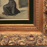 Ancienne peinture religieuse École Espagnole Saint François