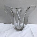 Vase ancien forme coupe verre moule transparent design vintage