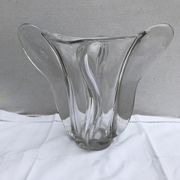 Vase ancien forme coupe verre moule transparent design vintage
