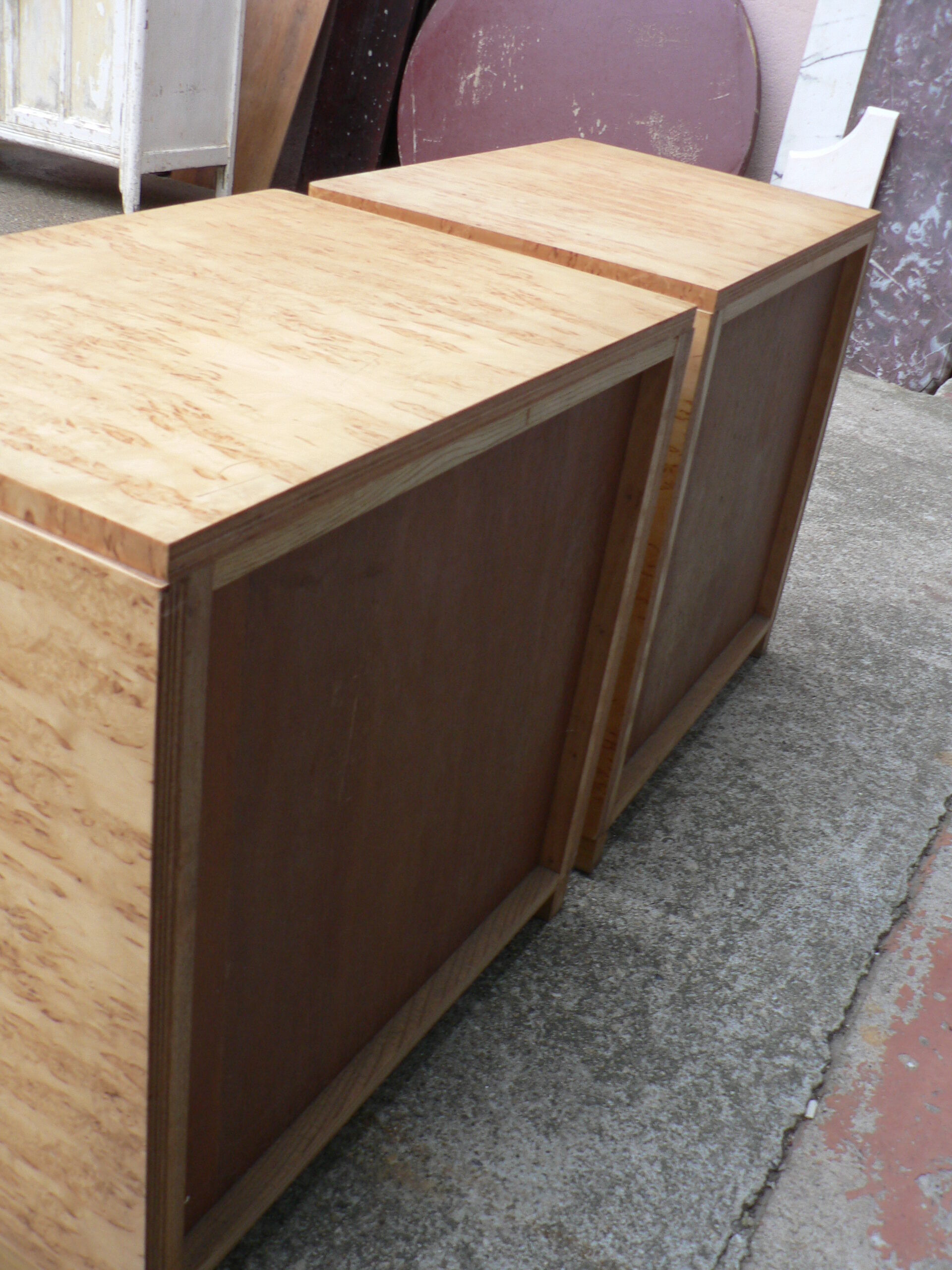 Pair of art deco bedside commode