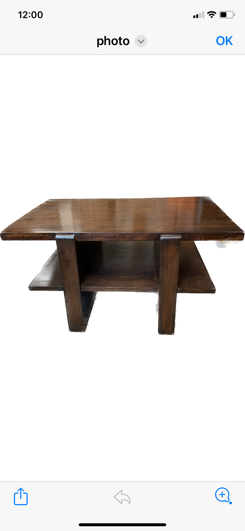 Solid mahogany coffee table