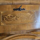 Scrétaire commode galbé marqueté