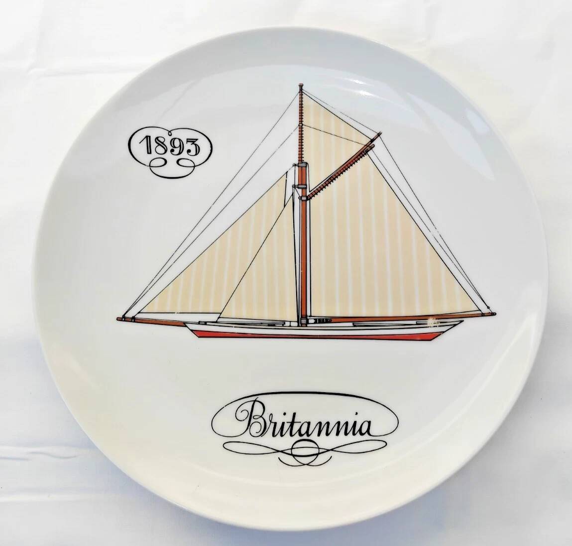 Auteuil Porcelain - Set of 6 Flat Plates - Nautical Theme