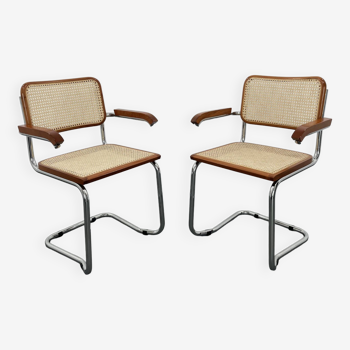 Vintage in style Cesca Chairs by Marcel Breuer, Italy, 1980s, Set of 2
