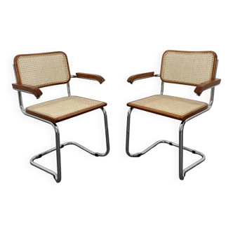 Chaises Cesca vintage par Marcel Breuer, Italie, 1980s, Set de 2