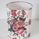 Recycled vintage lamp — handmade plum ceramic and antique floral lampshade