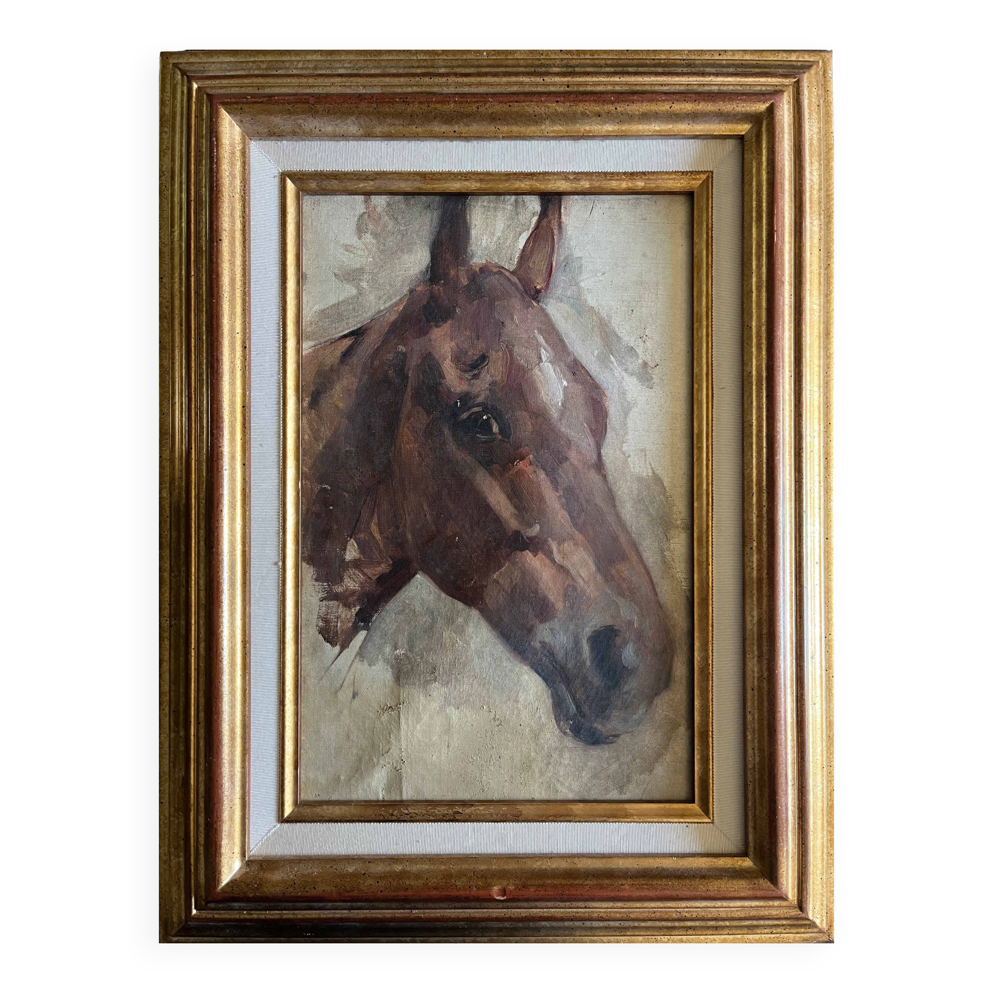 Tableau HST/P "Etude de tête de cheval" éc. début XX°