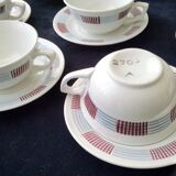 Set de 8 tasses à café  vintage en porcelaine opaque Saint Amand