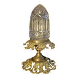 20th-century ceiling light, chiselled obus and brass.