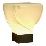 Leucos table lamp, handmade, limited edition in white opalescent glass