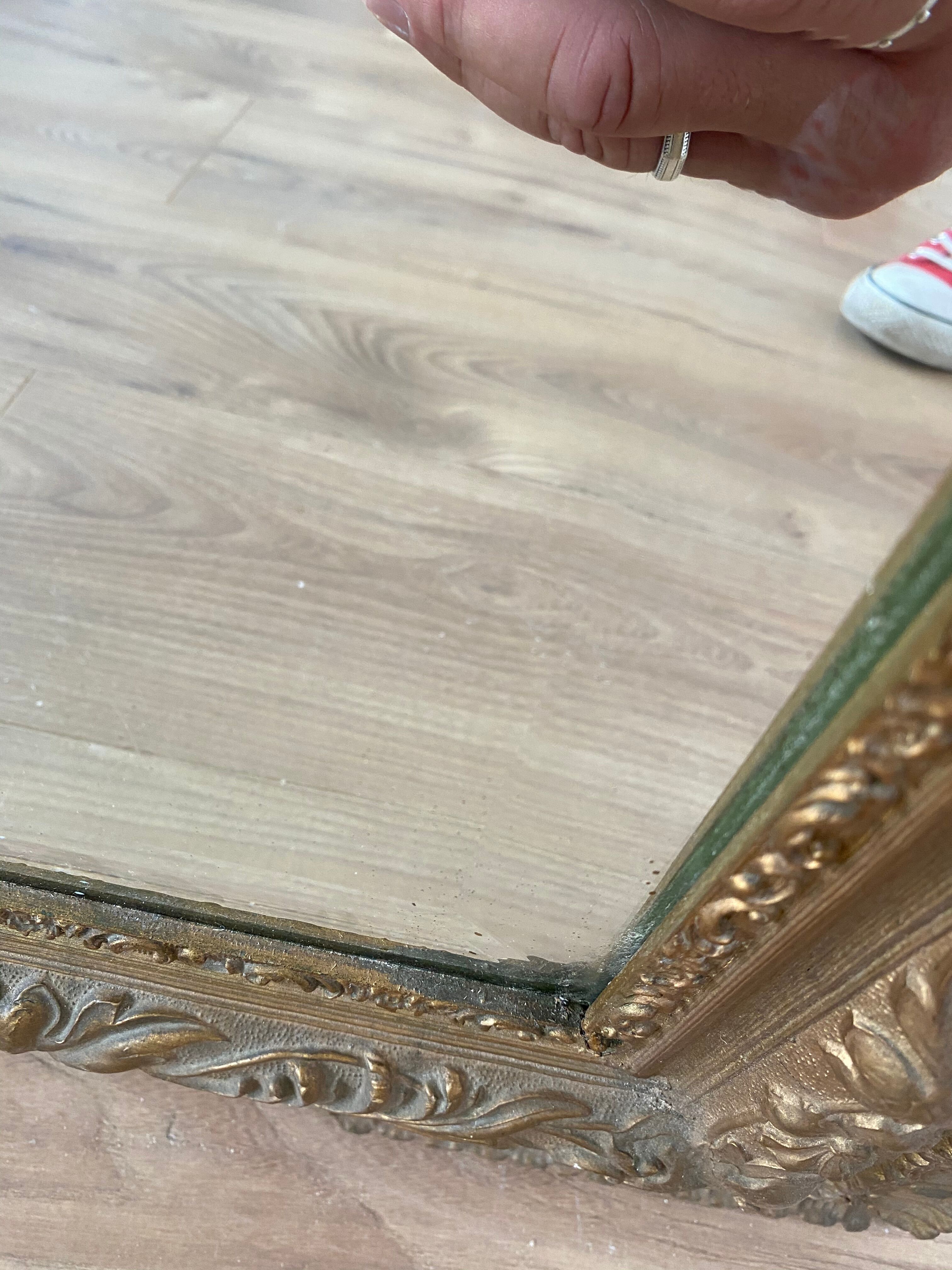 Old mirror with pediment  72x112cm