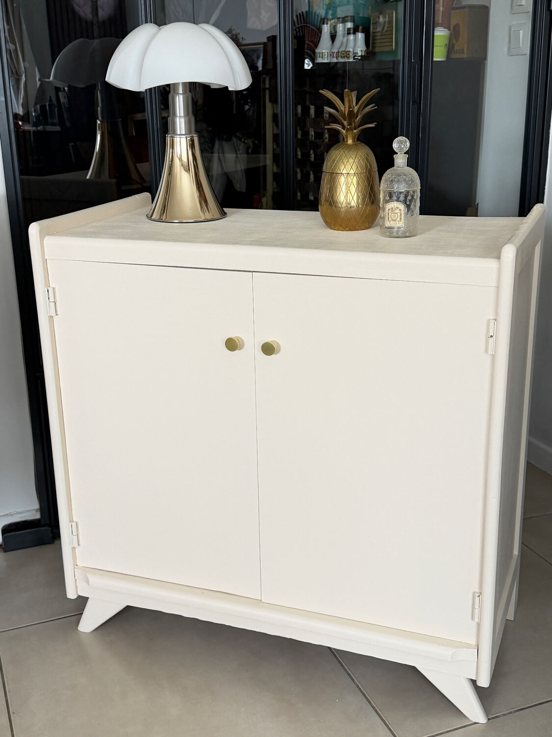 Vintage compass leg chest of drawers