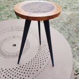 Carved wooden side table