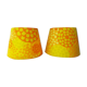Pair of vintage yellow orange lampshade for suspension 1970